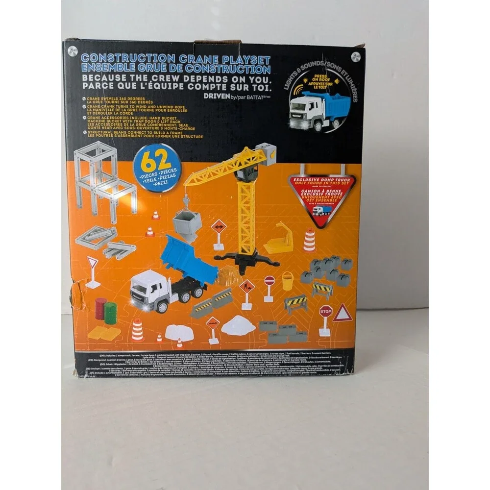 DRIVEN Battat 62 Pc CONSTRUCTION CRANE Playset Exclusive DUMP TRUCK